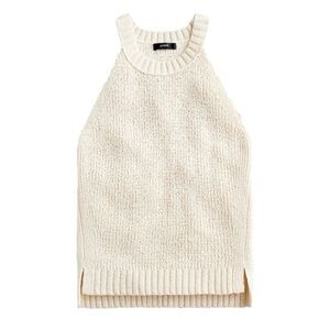 J.Crew Ivory Pointelle High-Neck Sweater Tank - Size Small